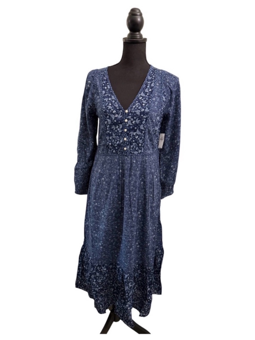 Old Navy Women's Blue Floral Sleeveless Dress Small, Smocked, Midi Dress 1 left - Picture 2 of 6